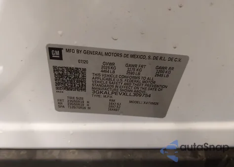 2020 GMC Terrain Slt from USA, damaged, VIN 3GKALPEVXLL309754